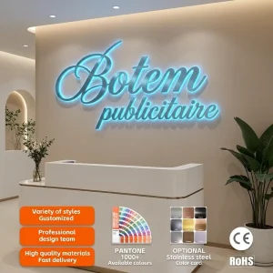 Business Letreros Retroiluminados Con LED Company 3D Logo Custom LED Sign Board Logo Light Sign Acrylic LED Illuminated Sign