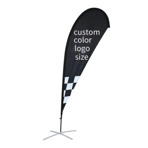 Business Wind Double Sided Printing Promotional Teardrop Outdoor Flying Banners Advertising Beach Custom Feather Flag