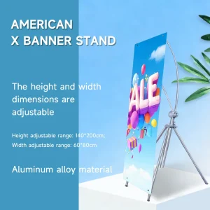 CLASSIC American style X Banner Stands Aluminum Alloy Frame Printed Graphics PVC Material Reusable Lightweight Matte Gloss