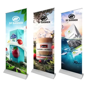 CMYK Digital Printing Wide Base Roll up Banner Stands Retractable Banner Show Outdoor and Indoor Display Banner