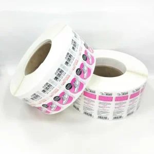 CMYK Printing Vinyl Self Adhesive Brand Logo Sticker Roll Custom Roll Labels for Shoe Cream