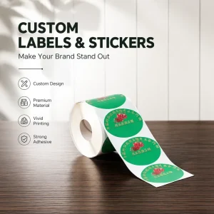CZY Brand Vinyl Waterproof Adhesive Sticker Roll Custom Logo Labels Supermarket Promotion Fruit Packaging Recyclable