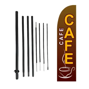 Cafe Shop Swooper Flag Windless Feather Flags Advertising Signs Promotional Coffee Business Store Flying Banner Beach Flags Pole