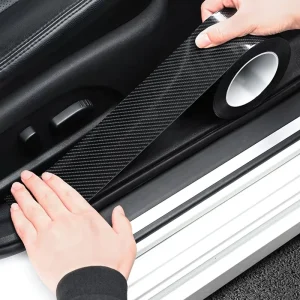 Car Door Anti-collision Strip Threshold Strip 5D Carbon Fiber Tape Stickers Protective Strip Stickers Modified Welcome Pedal
