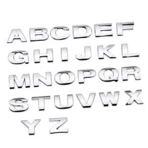 Car Letters Emblem 3D Number Rear Trunk Logo Sticker Alphabet Decal for Truck Sedan SUV