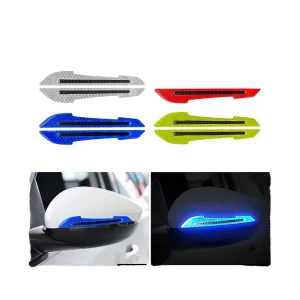 Car Rearview Mirror Anti Collision Strip Door Bowl Anti Scratch Night Reflective Warning Sticker Safety Logo Decorative