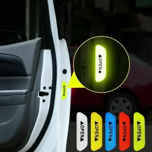 Car Sticker Anti-collision Strip Reflective Sticker Security Warning 4pcs Fluorescent Car Accessories