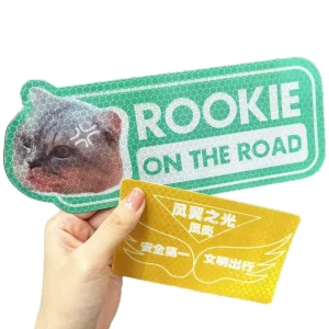 Car Warning Sticker PVC Reflective Sticker Custom Shape UV Printed Logo Bumper Strip for Traffic Safety and Road Traffic Control