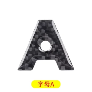 Carbon Fiber English 26 Letters and 10 Number Car Sticker with Epoxy Resin 3cm Height