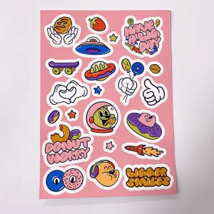 Cartoon Decorative Waterproof Vinyl Self-adhesive Custom Stickers for Candle Craft & Photo Frame Use
