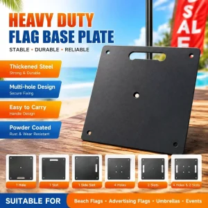 Cast Iron Base Counterweight for Beach Flag Square Blade Flag Road Flag Heavy Weight Flag Pole Fixing Base Factory Supply