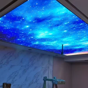 Ceiling Material for Office Decoration with Planet Space Stars Print 3D Soft PVC Ceiling Film