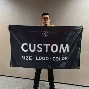 China Design Festival Custom Knitted Polyester Flag Digital Printing for Large Scale Advertising