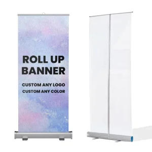 China Factory 85x200cm Portable Single Sided Pull up Retractable Roll up Standee Fabric Printing Graphic Banner Stand
