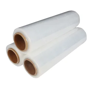 China Factory PE Hand Stretch Wrap 300m 400m 45cm 50cm Plastic Pallet Wrapping Film for Cargo Packing