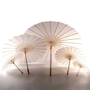 Chinese Promotional White Wedding Paper Parasol Umbrella with logo