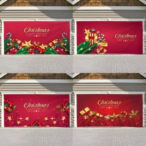 Christmas Background Cloth Outdoor Garage Door Sticker Tapestry Cloth Holiday Party Decoration Hanging Cloth Large Size