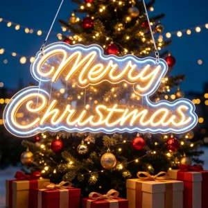 Christmas Party Supply Event Decor LED Illuminated Sign Custom Backlit Logo Hanging Mounted Neon Sign Light