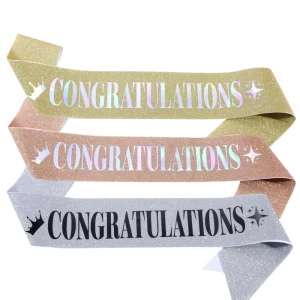 Class of Graduation Shoulder Sash with Congratulations Glitter Ribbon Sash for Graduation Ceremony Fast Shipping
