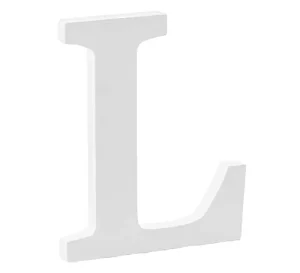Classic 16x20cm White Eco-friendly Engraved Wooden Letters L English Decorative Three-dimensional Wall Art