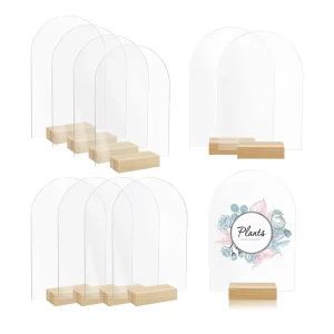 Clear Acrylic Arch Sign Stand for Wedding Table Name Cards Number Holders Wall Signs Handcrafted Wood Crafts Wooden Boxes