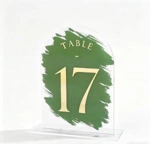 Clear Acrylic Arched Table Number Sign Freestanding Decorative Stand for Wedding and Event Tables