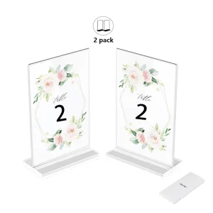 Clear Acrylic Double sided Sign Holder 4×6 Inches Tabletop Display Stand Display Sign Holder for Cafe