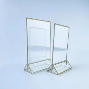 Clear Acrylic Hexagon UV Printed DIY Wedding Table Number Menu Sign Stand for Blank Bar List Place Cards & Table Numbers