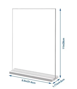 Clear Acrylic T Shape Double Sided Table Top Display Stand Sign Menu Number Holder 6 Pack 8.5×11