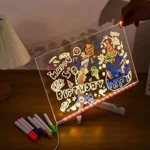 Clear Dry Erase Acrylic LED Message Board DIY Daily Drawing Writing Board for Office Home Signage & Decorative Night Lighting