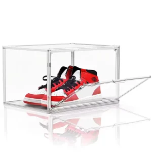 Clear Foldable Single Tier Door Shoe Organizer Box Collapsible Portable Eco Friendly Durable Stackable Shoe Rack