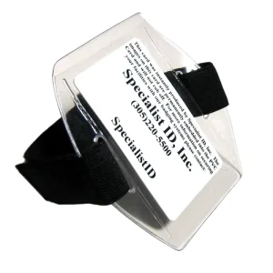 Clear PVC Arm Badge Armband Card Holder Custom ABS Reel with Adjustable Strap
