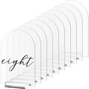Clear Square Acrylic Double-Sided Eco-Friendly Sign 4*6 5*7 with Stand Blank Sheets for Wedding Table Numbers Tabletop Displays