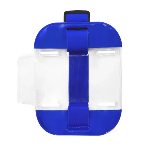 Clear Vinyl Vertical Arm Band Badge Holder with Elastic Strap