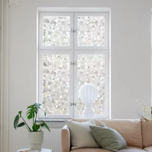Cobblestone Static Sticker Privacy Film Rainbow Decals Clings 3D Decorative Vinyl Stained Glass Window Film