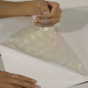Cold Laminated Thin Laser Confetti Film Transparent Self adhesive PVC Decorative Painting Photo Paper Film Protective Film