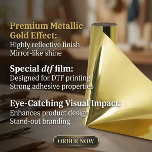 Cold Peel DTF Special Effect Gold Transfer Paper Film Foil 30cm 60cm Double Sided DTF Printing Foil For Cloth Printing Stamping