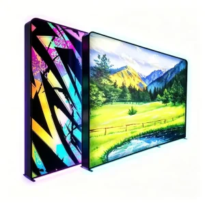 Collapsible Advertising Sign LED Fabric Lightbox for Trade Show Exhibition Backdrop Display Wall Signage Stand with Custom Print