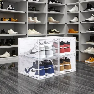 Collapsible Storage Cabinets for All Kinds of Shoes Magnetic Door Design for Bathroom Use