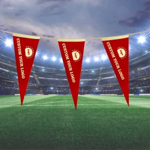 College Custom Wall Hanging Banner Pennant Flag Black White Green Red Triangle
