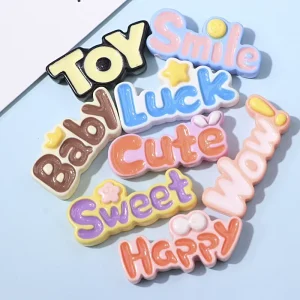 Color English Letter Resin Accessories Charm Resin Cute Letter Resin Crafts for Decoration