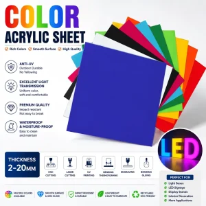 Colored Acrylic Sheet High Gloss PMMA Plastic Board Custom Size for Advertising Signage LED Light Box Display