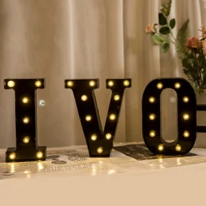 Colorful 22cm 26 Black English Alphabet Home Decor Party Marquee Light Letter Mini Wedding love Decoration