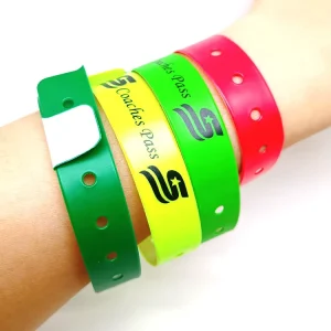 Colorful L Shape Vinyl PVCDisposable Identification Wristband Plastic Bracelet with Custom Printing Wristbands for Events
