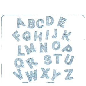 Colorful New Design English Letters with Pearl Custom Pearl Letter Color Patch with Crystal Letter Ironing Patch Handmade