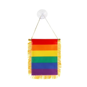 Colorful Printing Polyester Mini Hanging Flag Banner Pennant with Fringe