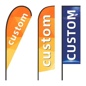 Commercial Advertising Beach Feather Flag Pennant Customized Brand Logo Durable Material Store Front Outdoor Activity Promotion
