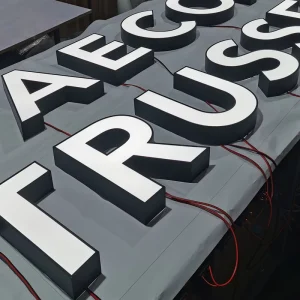 Commercial Stainless Steel Frontlit Signage Outdoor 3D Letter LED Storefront Signs Salon Signage