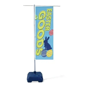 Compact 3m Flag Stand With Water-Fillable Base And Aluminum-Like Plastic Frame For Indoor/Outdoor Use