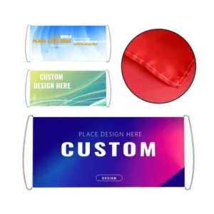 Compact Custom Logo Hand Pull Retractable Banner Portable Hand Held Scrolling Pull up Flag for Parade Event Sports Cheer